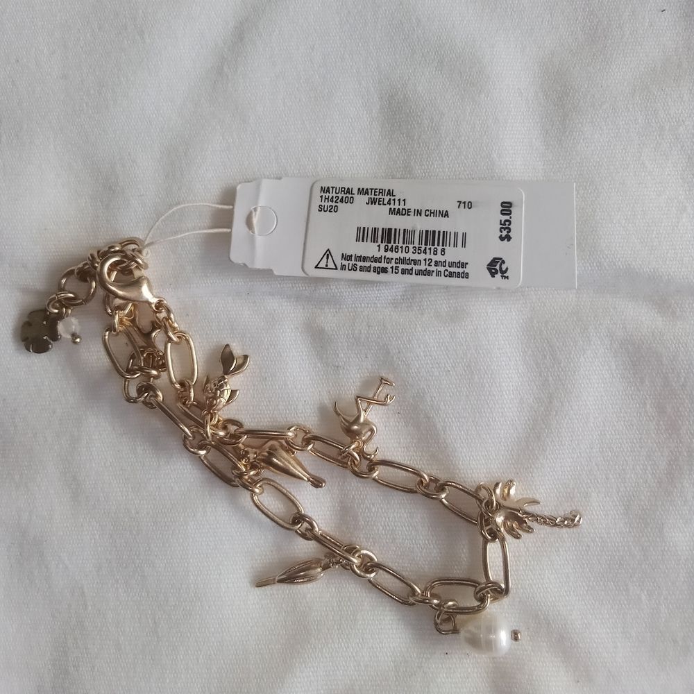 Lucky brand gold tone charm bracelet
